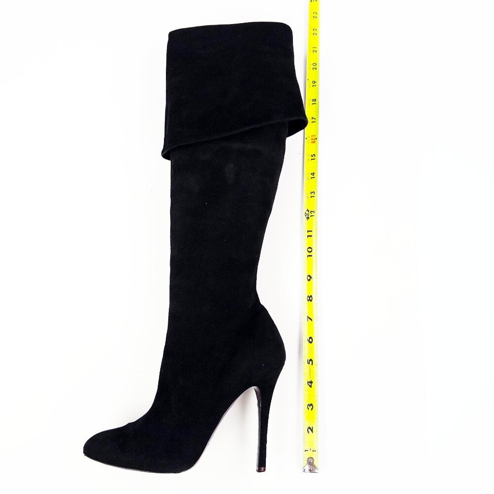 Ralph Lauren Collection Purple Label Tall Suede Heeled Boots - Picture 10 of 14